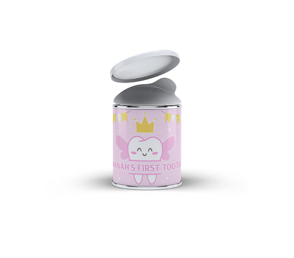 first tooth pink Pringles