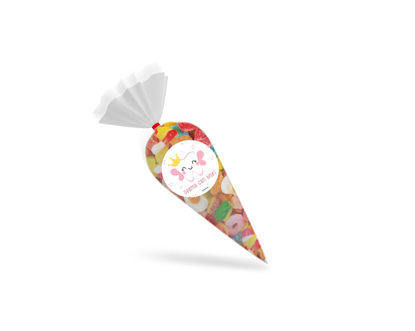 first tooth light pink candy cone