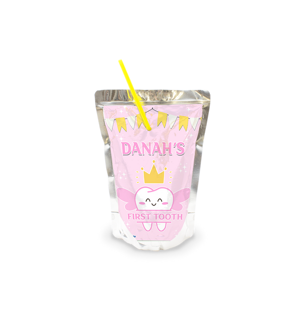 first tooth pink Capri Sun