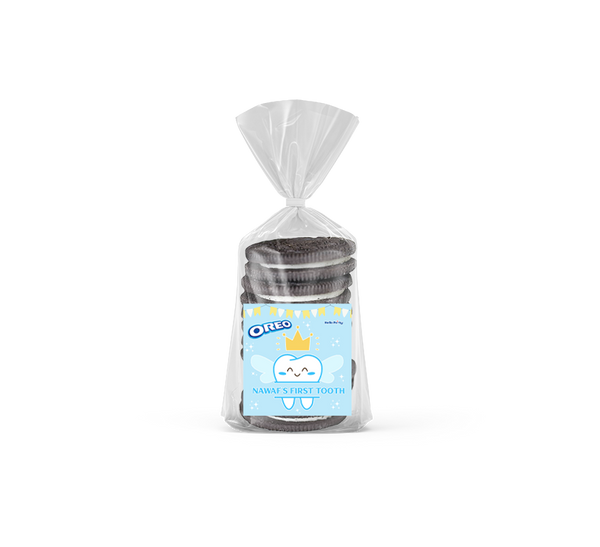 first tooth blue Oreo