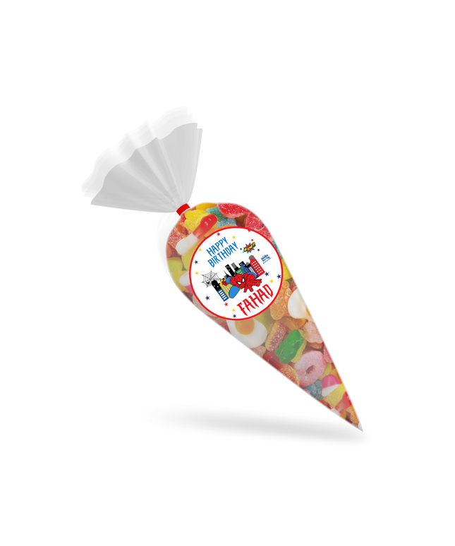 Spiderman White Candy Cone
