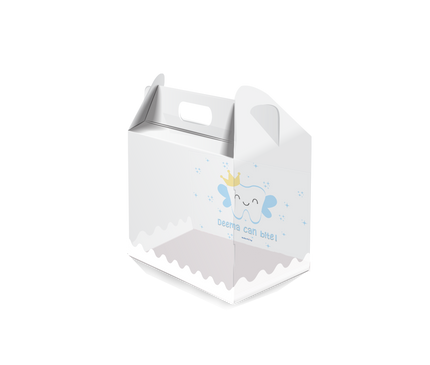 first tooth light blue Square Plastic Box