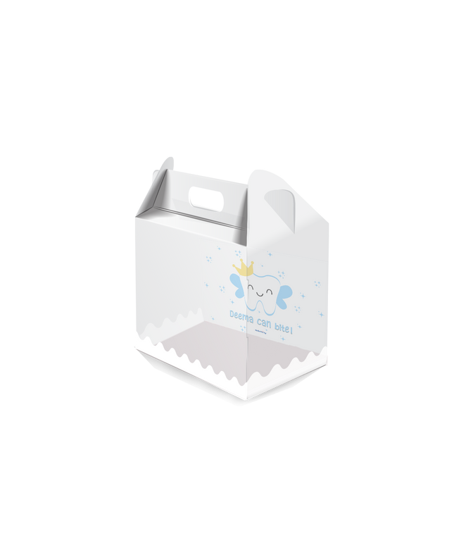 first tooth light blue Square Plastic Box