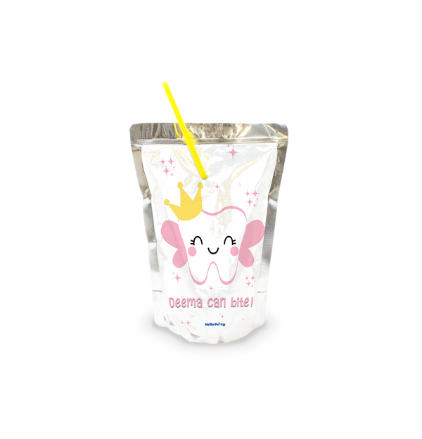 first tooth light pink Capri Sun