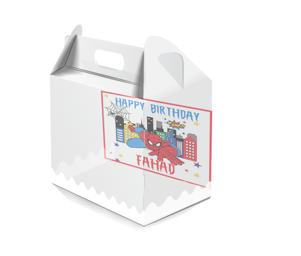 Spiderman White Square Plastic Box
