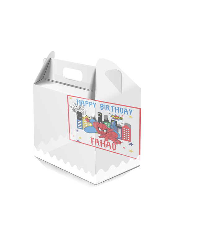 Spiderman White Square Plastic Box