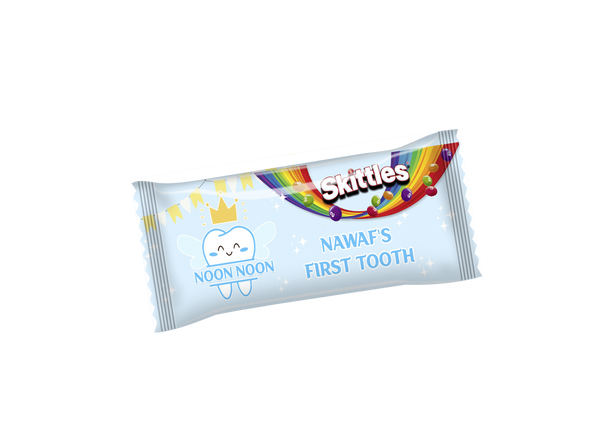 first tooth blue skittles
