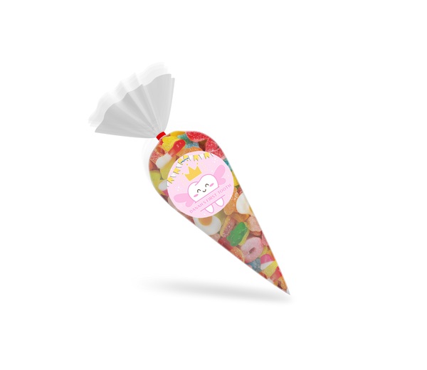first tooth pink candy cone