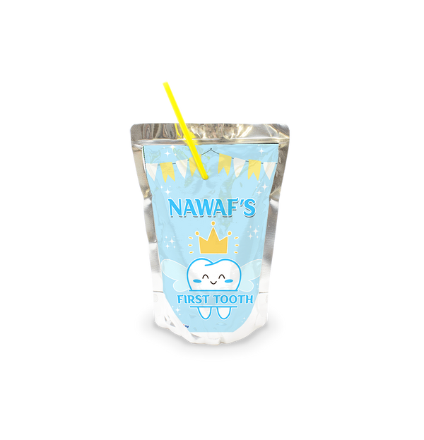 first tooth blue Capri Sun