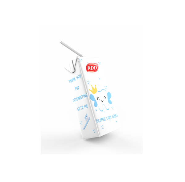 first tooth light blue KDD Mango Juice